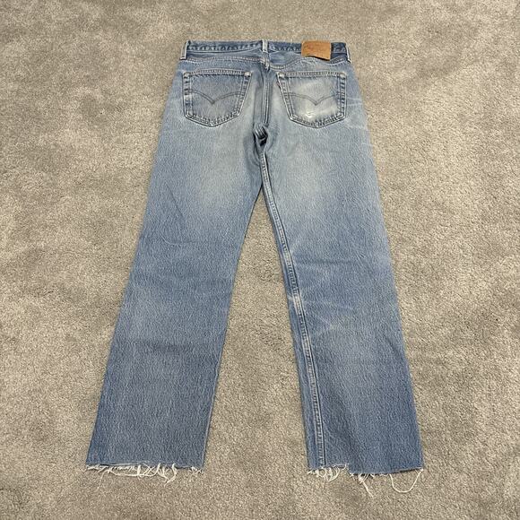 Vintage Levis 501 XX Jeans 34x34 Men Blue Button Fly Made in USA 90s Distressed - Picture 2 of 9